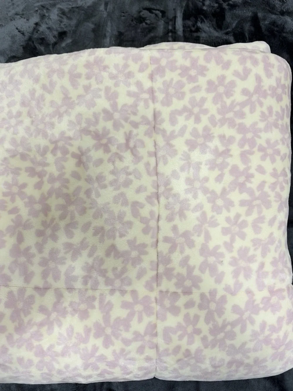 Plush Floral Comforter - Lavender and Cream